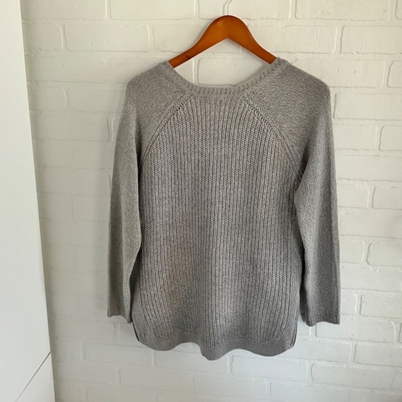 Women’s Knit Sweater Cozy Gray Longsleeve V neck Cotton blend Size S - Picture 5 of 8